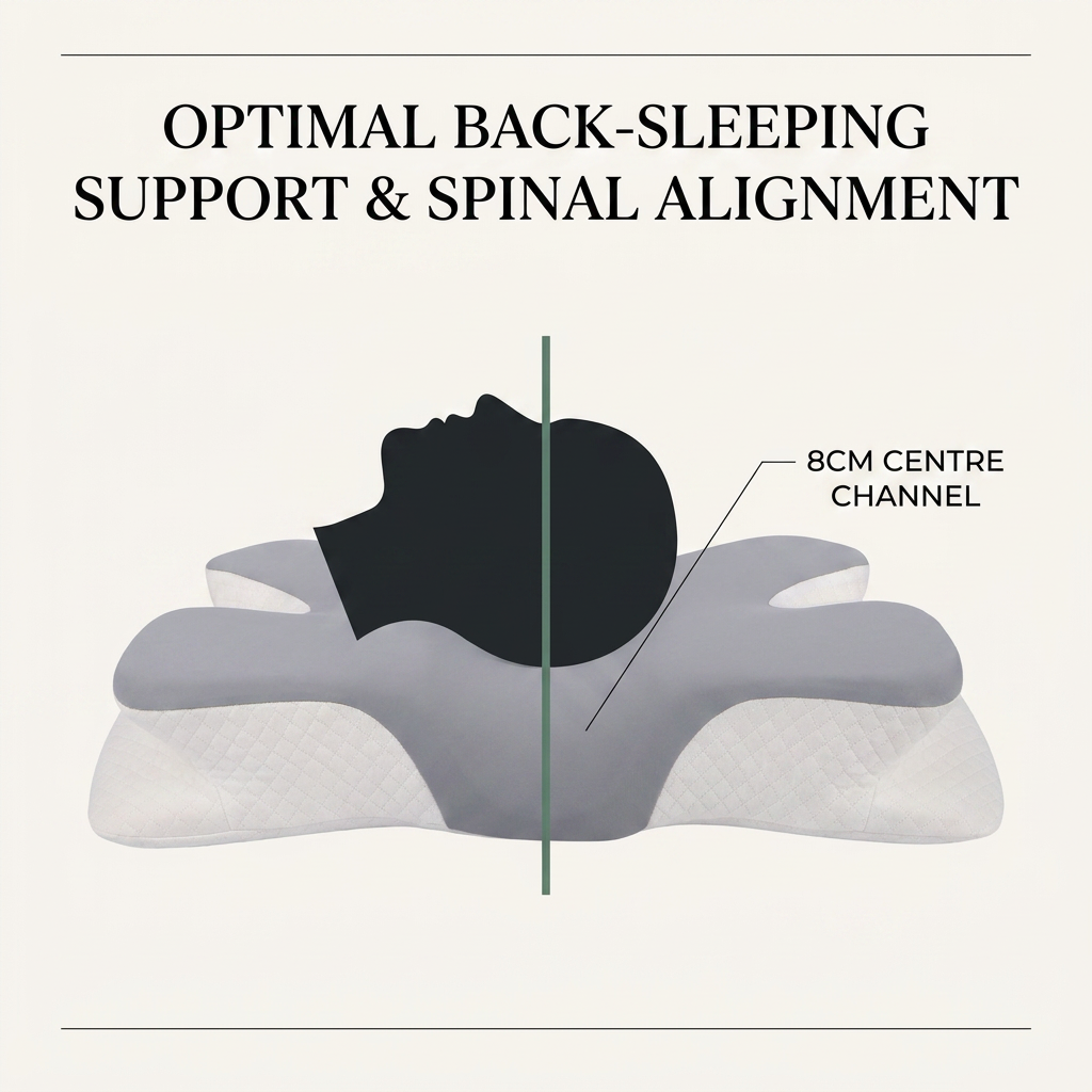 Back sleeping support — the 8cm centre channel