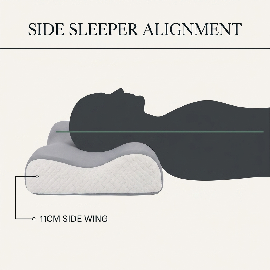 Side sleeper alignment — the 11cm side wing