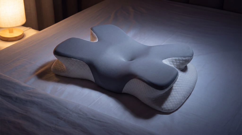 CervaHold night correction pillow on white bedding at night