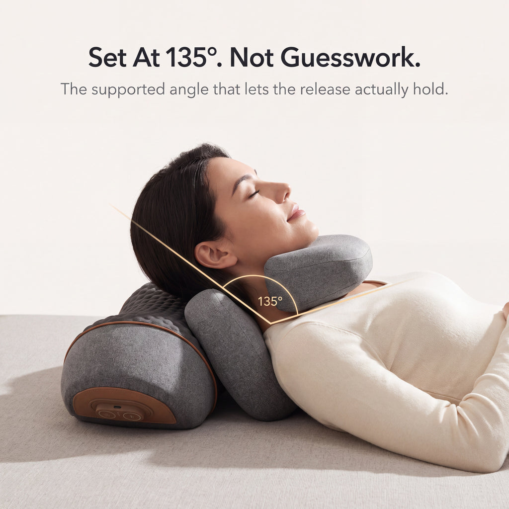 Set at 135 degrees — the supported cervical angle